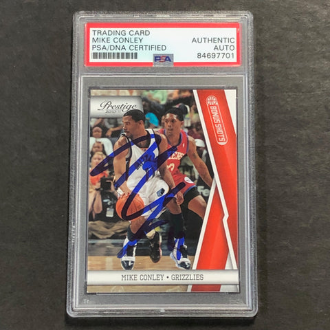 2010-11 Panini Prestige #54 Mike Conley signed Auto Card PSA/DNA Slabbed Grizzlies