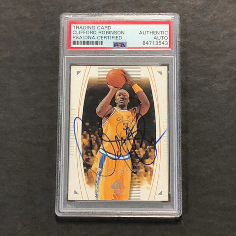 2003-04 Upper Deck #23 Clifford Robinson Signed Card AUTO PSA Slabbed Warriors