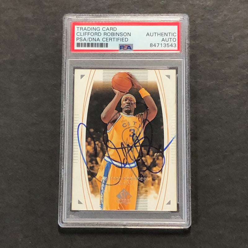 2003-04 Upper Deck #23 Clifford Robinson Signed Card AUTO PSA Slabbed Warriors