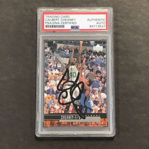 1998-99 Upper Deck #186 Calbert Cheaney Signed Card PSA Slabbed Celtics