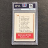 1990 Skybox Team Checklist Card #331 Bill Wennington Signed Card PSA Slabbed Bulls