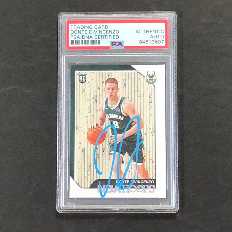 2018-19 NBA Hoops #246 DONTE DIVINCENZO Signed Card AUTO PSA/DNA Slabbed RC Bucks