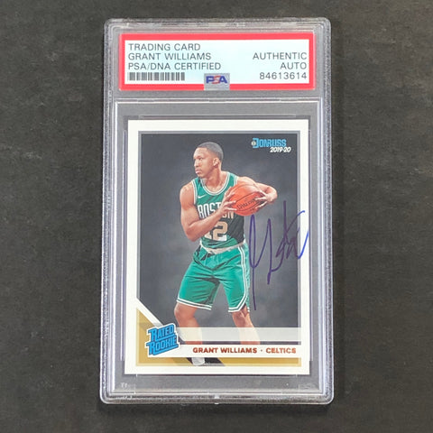 2019-20 Panini-Donruss #221 Grant Williams Signed Card AUTO PSA/DNA Slabbed RC Celtics