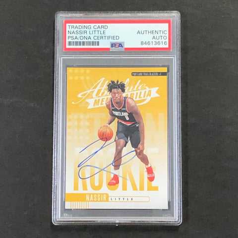 2019-20 Absolute Memorabilia Rookie #20 Nassir Little Signed Rookie Card AUTO PSA Slabbed RC Blazers