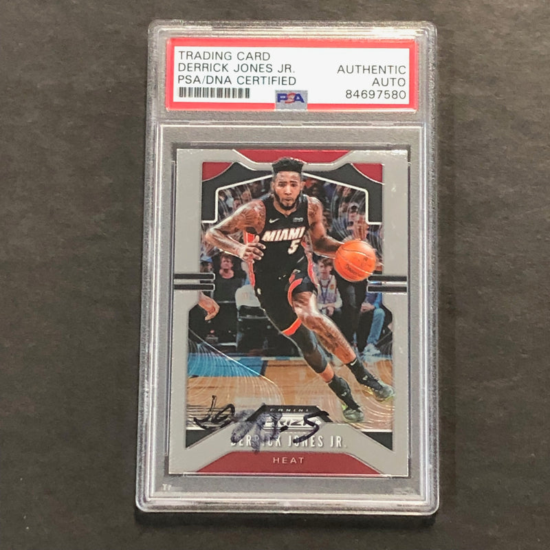 2019-20 Panini Prizm #150 Derrick Jones Jr. Signed Card AUTO PSA Slabbed Heat
