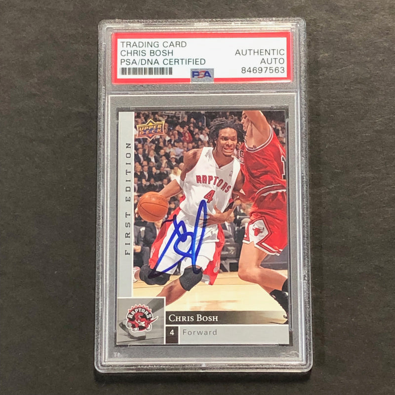2009-10 Upper Deck NBA Basketball #159 Chris Bosh Signed Card PSA Slabbed Raptors