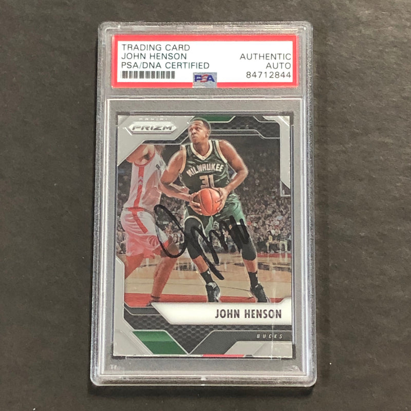 2016-17 Panini Prizm #18 John Henson Signed Card AUTO PSA Slabbed Bucks