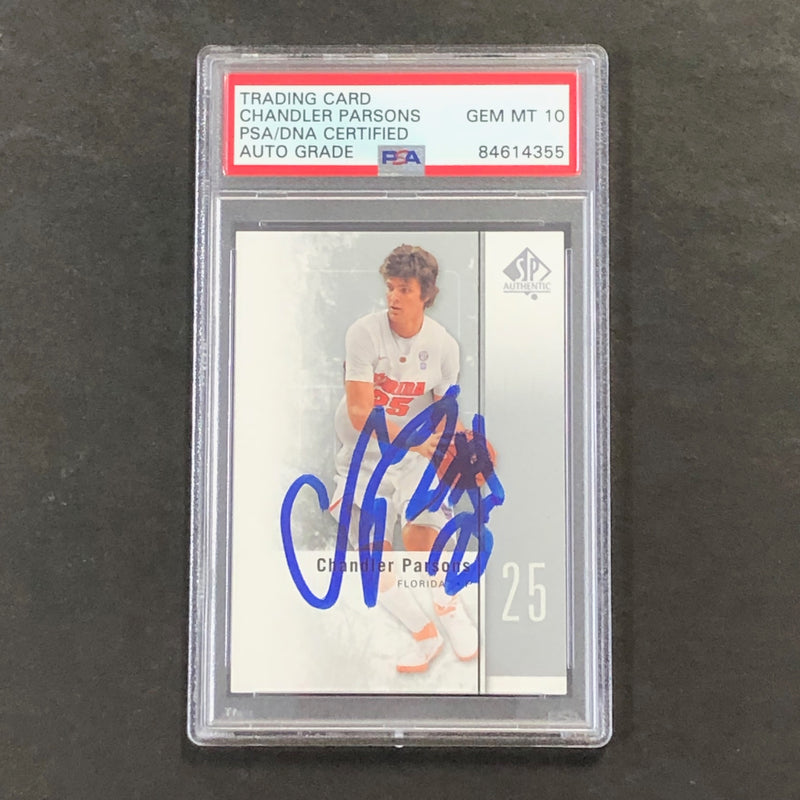 2011-12 SP Authentic #37 Chandler Parsons Signed Card AUTO 10 PSA/DNA Slabbed Florida Gators