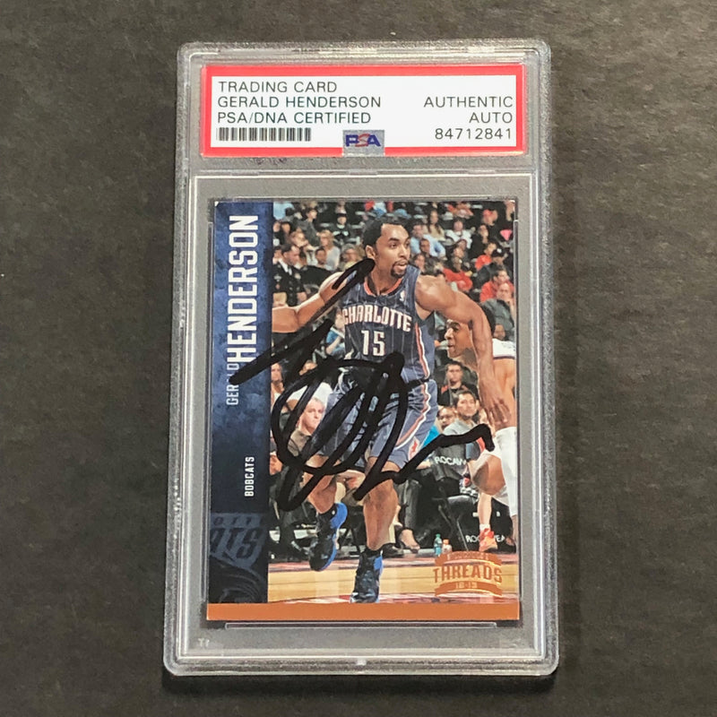 2012-13 Panini Threads #13 Gerald Henderson Signed AUTO PSA Slabbed Hornets
