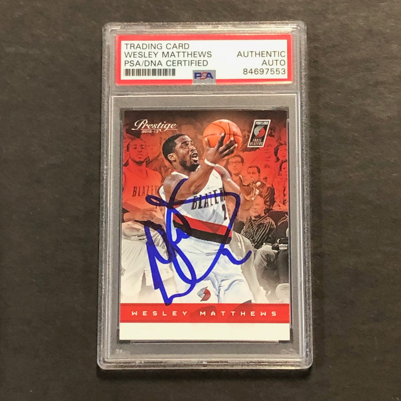 2011-12 Panini Prestige #98 Wesley Matthews Signed Card PSA Slabbed