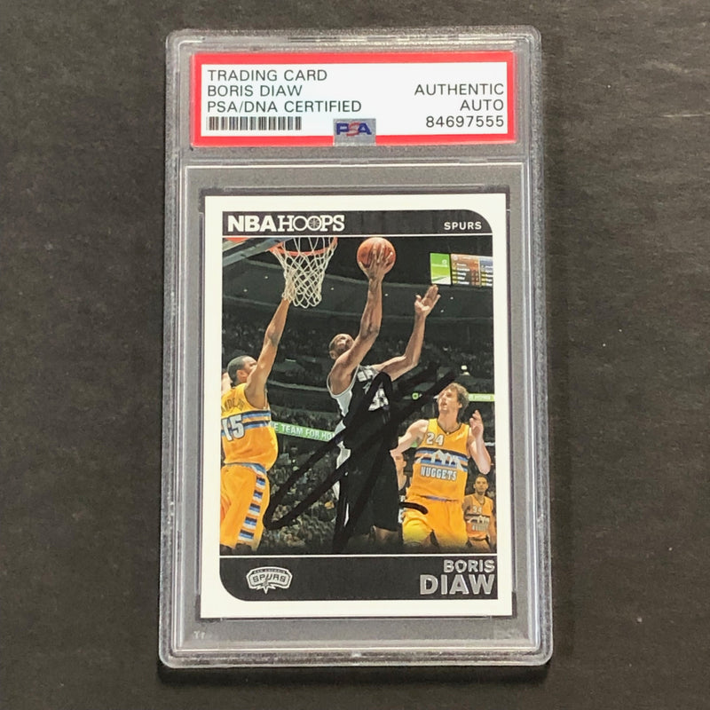 2014-15 NBA HOOPS #208 Boris Diaw Signed Card AUTO PSA Slabbed Spurs
