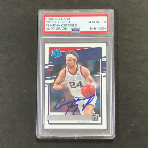 2021-22 Chronicles Donruss Rated Rookie #33 COREY KISPERT Signed Card AUTO 10 PSA Slabbed Gonzaga