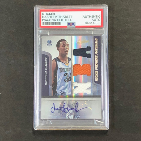 2009 Absolute Memorabilia #171 Hasheem Thabeet Signed Relic Card AUTO PSA Slabbed Grizzlies
