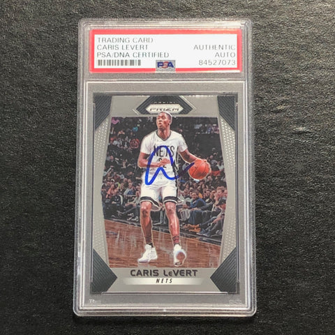 2017-18 Panini Prizm #157 Caris Levert Signed Card AUTO PSA Slabbed Nets