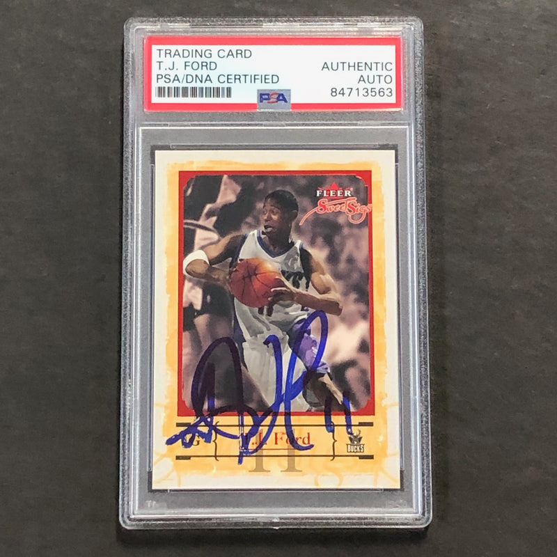 2004-05 Fleer Sweet Sigs #3 TJ Ford Signed Card Auto 10 PSA/DNA Slabbed Bucks