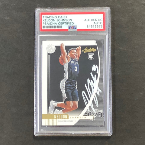 2019-20 Absolute Basketball #3 Keldon Johnson Signed Card Auto PSA Slabbed RC Spurs