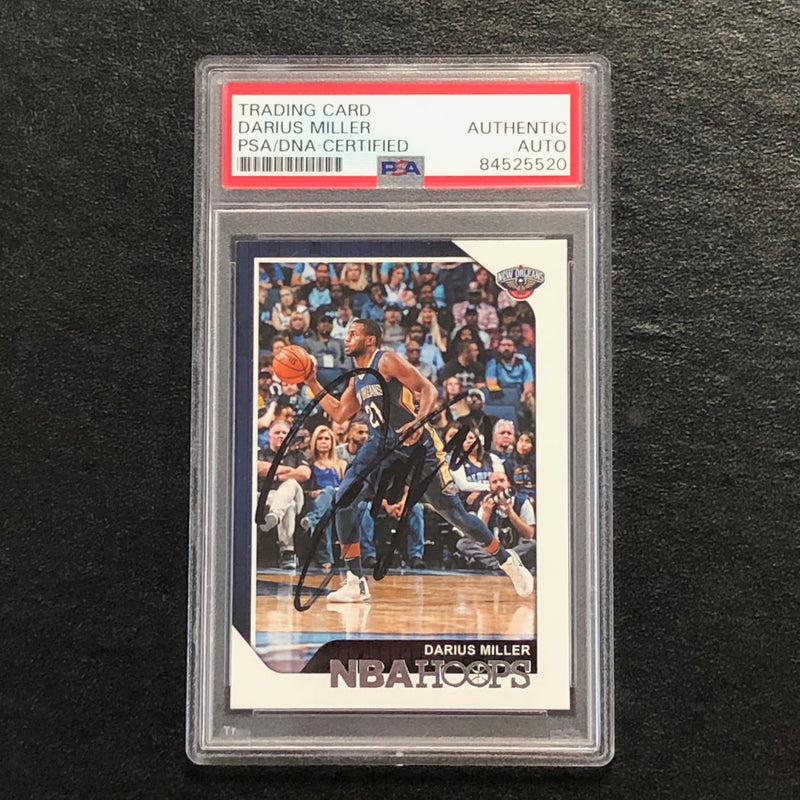 2018-19 NBA Hoops #221 Darius Miller Signed Card AUTO PSA Slabbed Pelicans