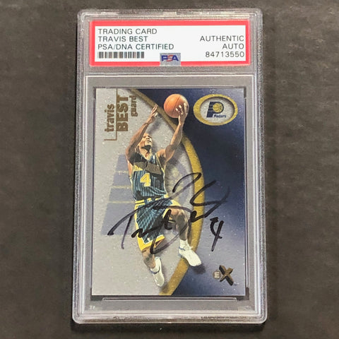 2000-01 Fleer #34 Travis Best Signed Card PSA Slabbed Pacers