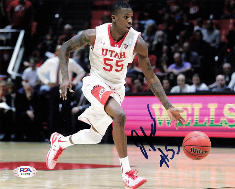Delon Wright signed 8x10 photo PSA/DNA Utah Utes Autographed Mavericks