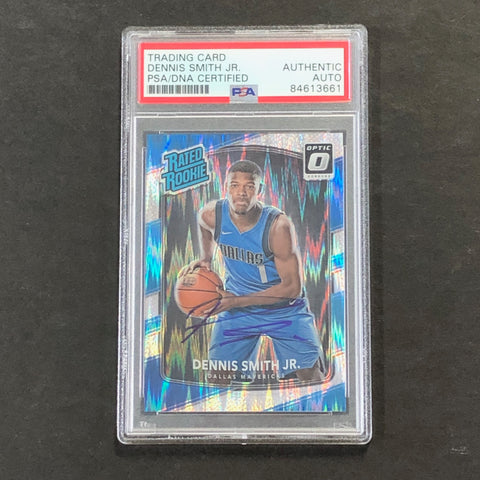 2017-18 Donruss Optic Shock #192 Dennis Smith Jr. Signed Card AUTO PSA Slabbed Mavericks