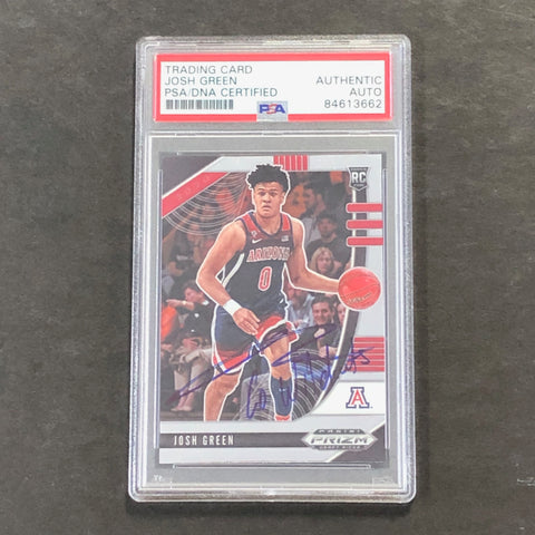 2020-21 Panini Prizm Draft Picks #61 Josh Green Signed Card AUTO PSA Slabbed RC Arizona