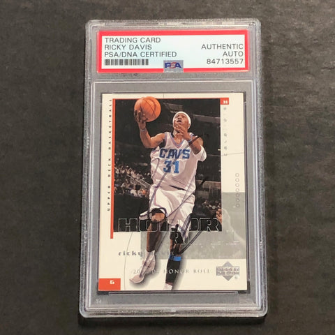 2002-03 Upper Deck Honor Roll #12 Ricky Davis Signed Card AUTO PSA Slabbed