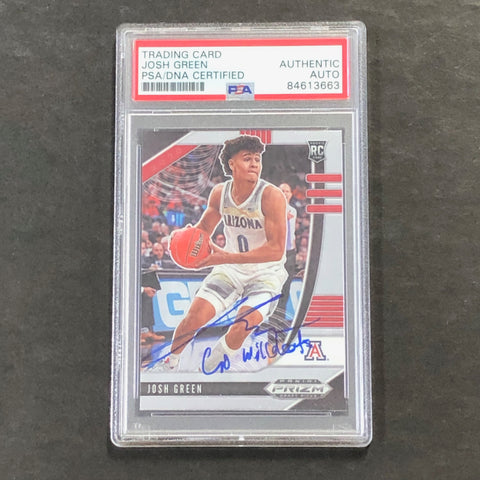 2020-21 Panini Prizm Draft Picks #21 Josh Green Signed Card AUTO PSA Slabbed RC Arizona