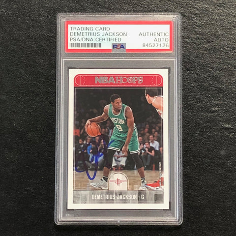 2017-18 NBA Hoops #40 Demetrius Jackson Signed Card AUTO PSA/DNA Slabbed Rockets