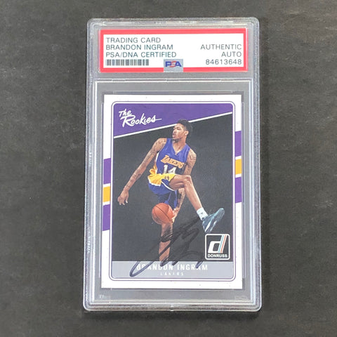 2016-17 Donruss The Rookies #1 Brandon Ingram Signed Card AUTO PSA Slabbed Lakers