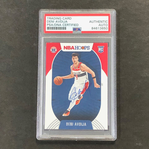 2020-21 NBA Hoops #201 Deni Avdija Signed AUTO PSA Slabbed RC Wizards