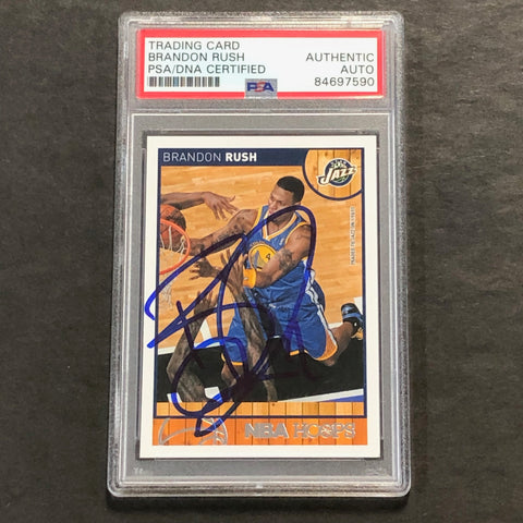 2013-14 NBA Hoops #223 Brandon Rush Signed Card AUTO PSA Slabbed Jazz