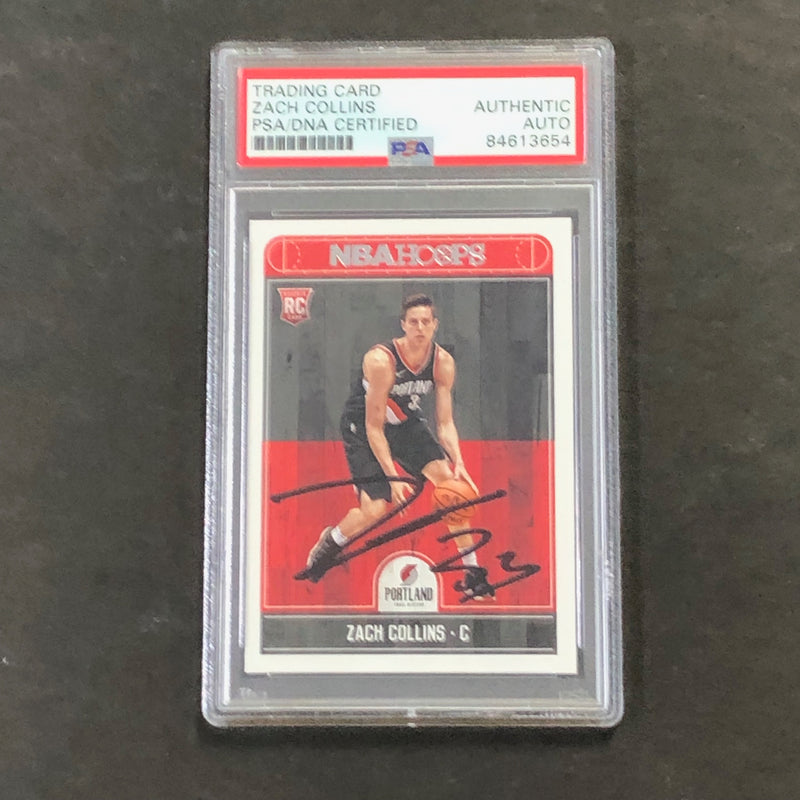 2017-18 NBA Hoops #260 ZACH COLLINS Signed Card AUT0 PSA Slabbed RC Blazers