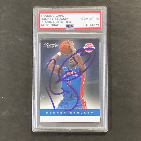 2012-13 Panini Prestige #126 Rodney Stuckey Signed Card AUTO 10 PSA Slabbed Pistons
