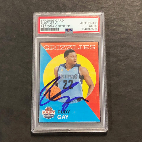 2012-13 Panini Past & Present #123 Rudy Gay Signed Card AUTO PSA Slabbed Grizzlies