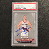 2015-16 Panini Prizm #139 Mason Plumlee Signed Card AUTO PSA Slabbed Trail Blazers