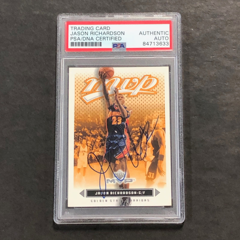 2003-04 Upper Deck MVP #46 Jason Richardson Signed Card AUTO PSA Slabbed Warriors