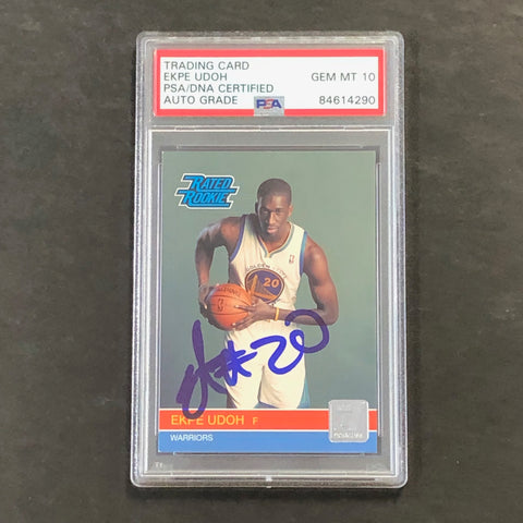2010-11 Donruss Rated Rookie #233 Ekpe Udoh Signed Card AUTO 10 PSA Slabbed RC Warriors