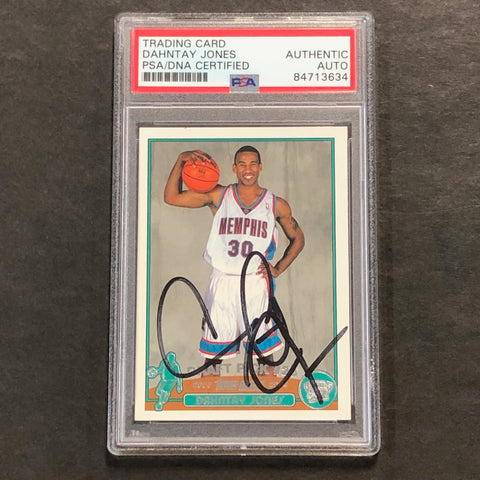 2003-04 Topps Rookie Card #240 Dahntay Jones Signed Card AUTO PSA Slabbed Grizzlies