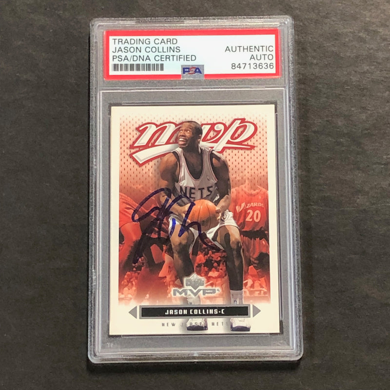 2003-04 Upper Deck MVP #109 Jason Collins Signed Card AUTO PSA Slabbed Nets
