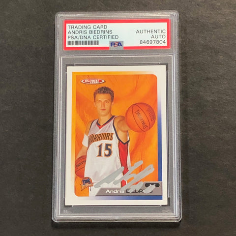 2005-06 Topps Total #236 Andris Biedrins Signed Card AUTO PSA Slabbed Warriors