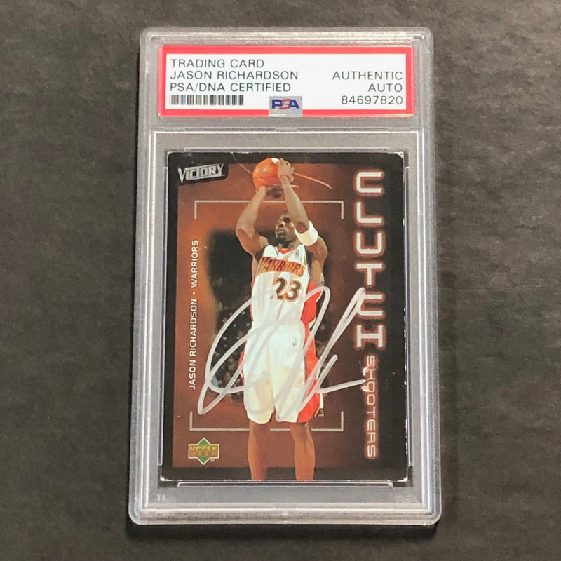 2003-04 Upper Deck Victory #172 Jason Richardson Signed Card AUTO PSA Slabbed Warriors