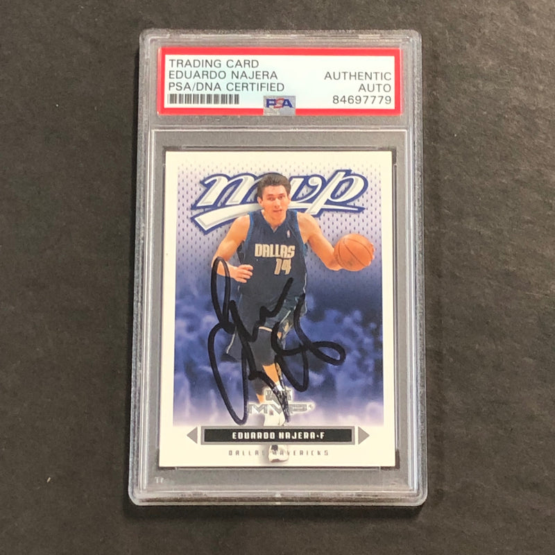 2003-04 Upper Deck MVP #31 Eduardo Najera Signed AUTO PSA Slabbed Mavericks