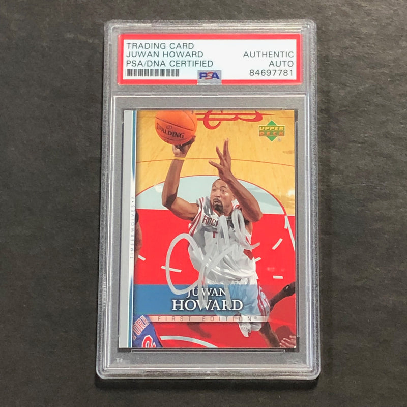 2007-08 Upper Deck #10 Juwan Howard Signed Card AUTO PSA/DNA Slabbed Rockets