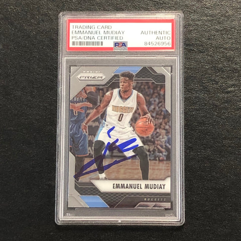 2016-17 Panini Prizm #173 Emmanuel Mudiay Signed Card AUTO PSA Slabbed Nuggets