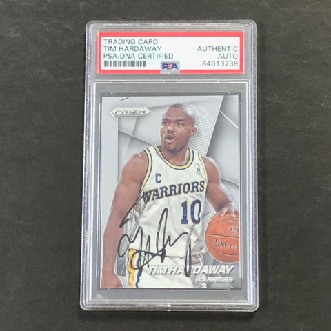 2014-15 Panini Prizm #161 Tim Hardaway Signed Card AUTO PSA Slabbed Warriors