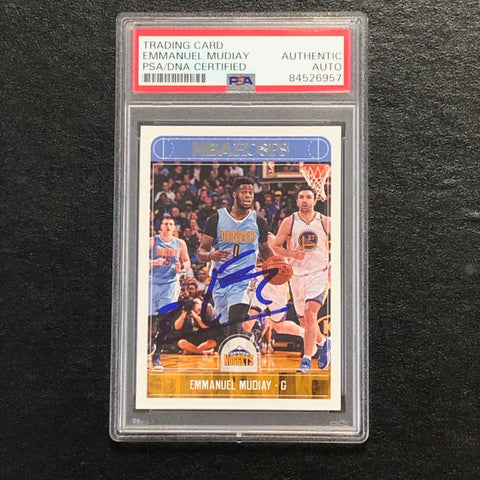 2017-18 NBA Hoops #143 Emmanuel Mudiay Signed Card AUTO PSA Slabbed Nuggets