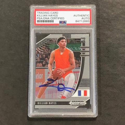 2020-21 Panini Prizm Draft Picks #52 Killian Hayes Signed Card AUTO PSA Slabbed RC Pistons