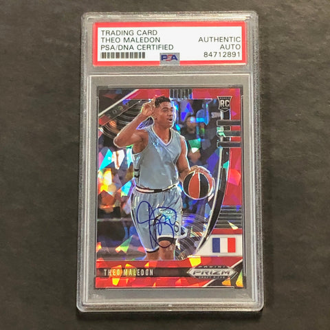 2020-21 Panini Prizm Draft Picks #57 Theo Maledon Signed Card AUTO PSA Slabbed RC Thunder