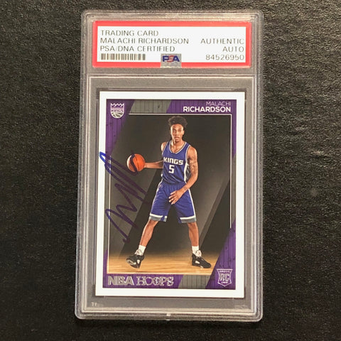 2016-17 NBA Hoops #279 Malachi Richardson Signed Card AUTO PSA Slabbed RC Kings