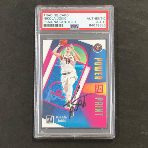 2020-21 Donruss Power in the Paint #2 Nikola Jokic Signed AUTO PSA Slabbed Nuggets